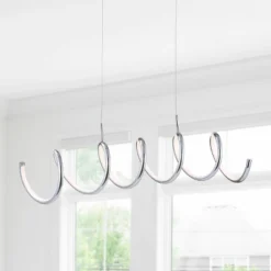 31" LED Dimmable Adjustable Metal Linear Pendant Chrome - Jonathan Y -Adesso Shop GUEST 749ff1a9 3d9c 4449 b6e9 2cfc6cf28221