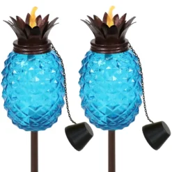 Sunnydaze Decor Sunnydaze Outdoor Adjustable Height 3-in-1 Glass Tropical Pineapple Torches With Connected Snuffs And Metal Poles - 2pk 19 Sunnydaze Decor Sunnydaze Outdoor Adjustable Height 3-in-1 Glass Tropical Pineapple Torches With Connected Snuffs And Metal Poles - 2pk -Adesso Shop GUEST 751a7012 e450 47d8 9c90 97f5896f2b07