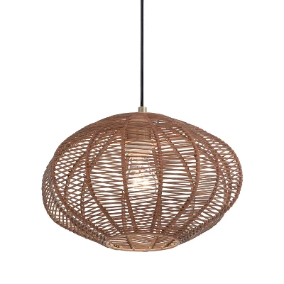 13.5" 1-Light Linnea Pendant Rattan Brown - River Of Goods 10 13.5" 1-Light Linnea Pendant Rattan Brown - River Of Goods - Image 8