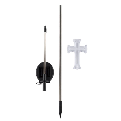 2pk 34" Solar Cross Pathway Lights - Alpine Corporation 6 2pk 34" Solar Cross Pathway Lights - Alpine Corporation - Image 4