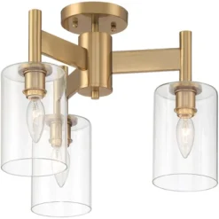 Possini Euro Design Lantico Modern Ceiling Light Semi Flush Mount Fixture 17" Wide Gold 3-Light Clear Glass For Bedroom Kitchen Living Room Hallway 16 Possini Euro Design Lantico Modern Ceiling Light Semi Flush Mount Fixture 17" Wide Gold 3-Light Clear Glass For Bedroom Kitchen Living Room Hallway -Adesso Shop GUEST 75e74a4c 95e3 4f50 914c 323adc86137a