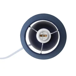 8.66" Petite Ceramic Orb Base Bedside Table Desk Lamp With Matching Tapered Drum Fabric Shade Blue - Creekwood Home -Adesso Shop GUEST 76714073 5f49 4d42 a88f 0e2ae0c6ee8f