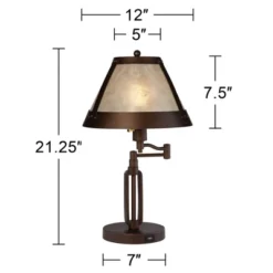 Franklin Iron Works Samuel Industrial Desk Lamp 21 1/4" High Bronze Swing Arm With USB Charging Port Natural Mica Shade For Bedroom Living Room House 17 Franklin Iron Works Samuel Industrial Desk Lamp 21 1/4" High Bronze Swing Arm With USB Charging Port Natural Mica Shade For Bedroom Living Room House -Adesso Shop GUEST 772966f9 8ca0 467a b7df f0b6b684d786