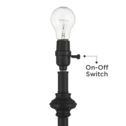 360 Lighting Carter Rustic Farmhouse 3 Piece Table Floor Lamp Set Black Metal Cream Fabric Tapered Drum Shade For Living Room Bedroom Office House -Adesso Shop GUEST 774ccb22 dded 4c19 ab46 7329937257dd