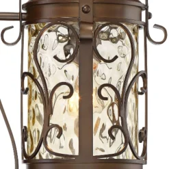 John Timberland Conway Vintage Rustic Outdoor Wall Light Fixture Oil Rubbed Bronze Scroll 17 1/2" Amber Hammered Glass For Post Exterior Barn Deck -Adesso Shop GUEST 7753f43c aac0 491c 9f8d 7a326f8a96cc