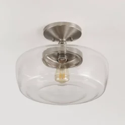 14" Marfa Glass/Iron Farmhouse Modern LED Flush Mount - JONATHAN Y -Adesso Shop GUEST 7777c8bd 258d 48d2 a435 a4e4dc9a53c6