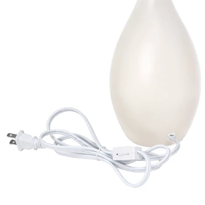 18.11" Traditional Standard Ceramic Dewdrop Table Desk Lamp With Matching Fabric Shade Off-White - Creekwood Home 3 18.11" Traditional Standard Ceramic Dewdrop Table Desk Lamp With Matching Fabric Shade Off-White - Creekwood Home