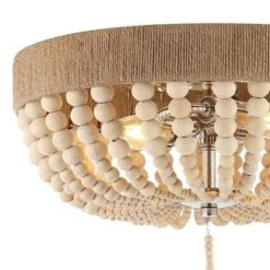 14" LED 2-Light Justina Wood Bead Iron Pendant Taupe/Chrome - JONATHAN Y 9 14" LED 2-Light Justina Wood Bead Iron Pendant Taupe/Chrome - JONATHAN Y -Adesso Shop GUEST 77d94c68 440e 4567 b079 0626e8425a85