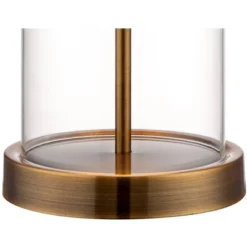 360 Lighting Coastal Table Lamp 26" High Glass Cylinder Gold Fillable White Drum Shade For Living Room Family Bedroom Bedside Nightstand -Adesso Shop GUEST 78212d0f cc24 4cdd b483 50ff94288a45