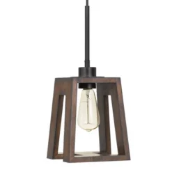 7" X 7" X 17" Biel Wood Pendant Medium Oak - Cal Lighting -Adesso Shop GUEST 782321ab e301 4429 92f4 ac9b06a57c8a