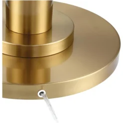 Possini Euro Design Granview Modern Floor Lamp 70 1/2" Tall Brass Metal Sheer Organza Outer Linen Inner Drum Shade For Living Room Bedroom Office Home -Adesso Shop GUEST 78a11f59 d636 4d6d b1c3 ee4b8c21be8a