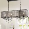 36.61" X 8.66" X 56.30" 4-Light Aruna Chandelier Black - Warehouse Of Tiffany