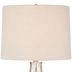 360 Lighting Waylon Modern Table Lamp 28" Tall Textured Mercury Glass Off White Tapered Drum Shade For Bedroom Living Room Bedside Nightstand Office -Adesso Shop GUEST 78e484cc 8f76 4878 86e2 89516aa1d308