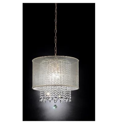 21" Antique Metal Chandelier Ceiling Lamp With Chain Brown - Ore International 4 21" Antique Metal Chandelier Ceiling Lamp With Chain Brown - Ore International - Image 2