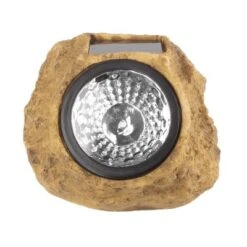 Solar Outdoor Lights - 4-Pack Of All-Weather Faux-Stone LED Rock Lights For Paths, Gardens, And Landscaping By Pure Garden (Brown) -Adesso Shop GUEST 795323a6 16d7 4826 aa7d 2fe4a5c53315