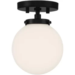 Possini Euro Design Jilly Modern Ceiling Light Semi Flush Mount Fixture 6 3/4" Wide Black White Glass Globe Shade For Bedroom Kitchen Living Room Home 10 Possini Euro Design Jilly Modern Ceiling Light Semi Flush Mount Fixture 6 3/4" Wide Black White Glass Globe Shade For Bedroom Kitchen Living Room Home -Adesso Shop GUEST 7994f1f5 c085 4335 993f d468a911d439