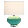15.25" Modern Ovaloid Glass Bedside Table Lamp With Fabric Shade - Lalia Home -Adesso Shop GUEST 7a7c2230 8370 42c6 a14f d1e92424dc7d