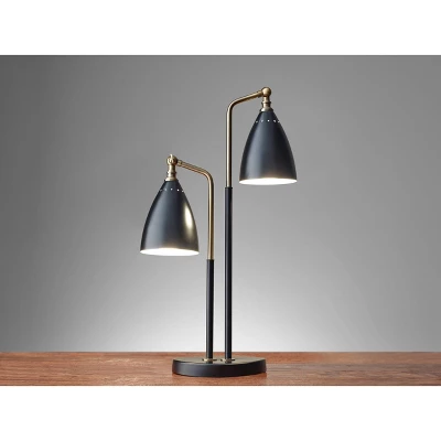 24.75" X 32.5" Chelsea 2-Head Desk Lamp Black - Adesso 4 24.75" X 32.5" Chelsea 2-Head Desk Lamp Black - Adesso - Image 2