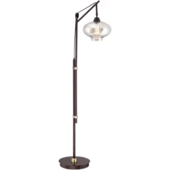 Franklin Iron Works Industrial Downbridge Floor Lamp 66" Tall Bronze Cognac Glass Dimmable LED Edison Bulb For Living Room Reading Office -Adesso Shop GUEST 7bc961ee 64a7 4e9b b082 f65db536d484