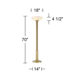 Possini Euro Design Modern Torchiere Floor Lamp 70" Tall Warm Antique Gold Metal Glass Shade For Living Room Reading Bedroom Office Uplight -Adesso Shop GUEST 7bdc77bc 79d5 466a 871f 3a2fced46fbb