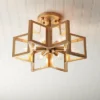 Possini Euro Design Casa Star Modern Ceiling Light Semi Flush Mount Fixture 16" Wide Warm Brass 6-Light Clear Glass For Bedroom Kitchen Living Room -Adesso Shop GUEST 7cfa1fc6 ba79 4b97 90fe 0371c8279f66