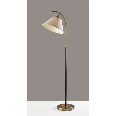 Jerome Floor Lamp Black/Antique Brass - Adesso 4 Jerome Floor Lamp Black/Antique Brass - Adesso - Image 2