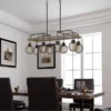 39.5" X 14.75" Metal Forio Chandelier With Mesh Round Shade Brown - Cal Lighting -Adesso Shop GUEST 7e750e82 eaaa 4a0b ae47 26883aa01edf