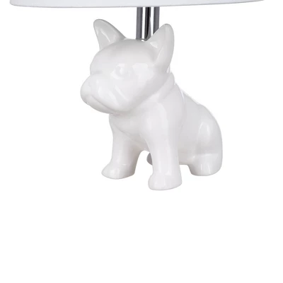 15.5" Whimsical Bulldog Table Lamp White (Includes LED Light Bulb) - Cresswell Lighting 4 15.5" Whimsical Bulldog Table Lamp White (Includes LED Light Bulb) - Cresswell Lighting - Image 2