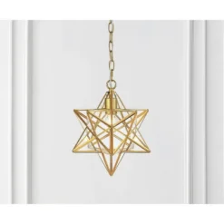 12" Stella Moravian Star Metal/Clear Glass LED Pendant - Jonathan Y -Adesso Shop GUEST 7f245a2a 7035 445c bb45 f704a5e09957