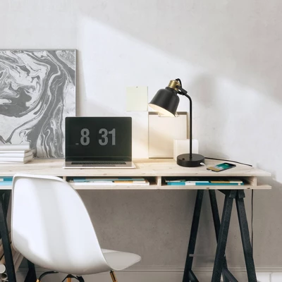 18" Dakota Table Lamp Matte Black - Globe Electric 4 18" Dakota Table Lamp Matte Black - Globe Electric - Image 2