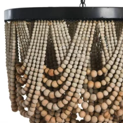 Metal Chandelier With Draped Wood Beads Light Beige - Storied Home 10 Metal Chandelier With Draped Wood Beads Light Beige - Storied Home -Adesso Shop GUEST 81fb6b61 cb83 4e7d b8b5 469b2f9a7eab