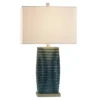Vertical Lined Moulded Table Lamp With Steel Base Blue - StyleCraft -Adesso Shop GUEST 824f2c97 0a31 41a1 a86c f57ff25f261d