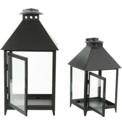 Northlight Set Of 2 Black Modern Style Candle Lanterns 15.75" -Adesso Shop GUEST 82af907c 416b 4c7d 8e9a 373fb52e157c
