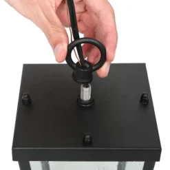 9" Metal/Seeded Glass Modern Outdoor Pendant Light Black - LNC 13 9" Metal/Seeded Glass Modern Outdoor Pendant Light Black - LNC -Adesso Shop GUEST 830299fa 0be5 43a6 9773 9a01b297a41d