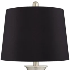 360 Lighting Seymore Modern Table Lamps 26" High Set Of 2 Silver With USB Charging Port LED Touch On Off Black Faux Silk Drum Shade For Bedroom Desk -Adesso Shop GUEST 83393dd1 3975 43ce 8b86 73cddd954b2f