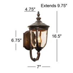 John Timberland Bellagio Vintage Rustic Outdoor Wall Light Fixture Veranda Bronze Upbridge 16 1/2" Champagne Glass For Post Exterior Barn Deck House -Adesso Shop GUEST 845cc38b 79c9 4ae1 86fe a53ecfc4aa85