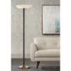 Possini Euro Design Modern Torchiere Floor Lamp LED 72" Tall Black Antique Brass White Glass Shade For Living Room Reading Uplight -Adesso Shop GUEST 847201e1 d10f 4b80 a179 78aaa26181fd