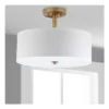 11.3" Clara 3 Light Semi Flush Drum Light Gold - Safavieh 1 11.3" Clara 3 Light Semi Flush Drum Light Gold - Safavieh -Adesso Shop GUEST 856679a7 b661 46fd 9b33 32e695461528