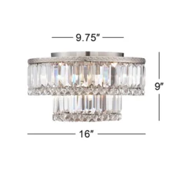 Vienna Full Spectrum Magnificence Modern Ceiling Light Flush Mount Fixture 16" Wide Brushed Satin Nickel Faceted Crystal Glass For Bedroom Living Room -Adesso Shop GUEST 860adfcf 61e3 4215 beb7 1c9d7a341841