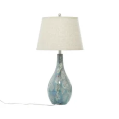 Ceramic Table Lamp With Drum Shade Set Of 2 Turquoise - Olivia & May -Adesso Shop GUEST 865bf100 f3e8 4801 8df5 cfb73c7f443f
