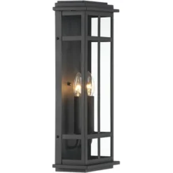 Possini Euro Design Modern Industrial Outdoor Wall Light Fixture Cool Black Windowpane Frame 20" For Post Exterior Barn Deck House -Adesso Shop GUEST 86b1ea7a 3724 4d98 b9fc c51acb890708