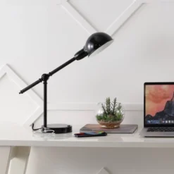 20.25" Curtis Vintage Industrial Iron Adjustable Dome Shade Task Lamp With USB Charging Port (Includes LED Light Bulb) - JONATHAN Y 18 20.25" Curtis Vintage Industrial Iron Adjustable Dome Shade Task Lamp With USB Charging Port (Includes LED Light Bulb) - JONATHAN Y -Adesso Shop GUEST 870a05f8 f035 4045 8b42 cec691e8c3d6