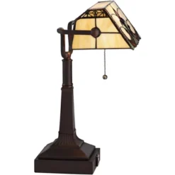 Robert Louis Tiffany Traditional Piano Banker Desk Table Lamp 17" High With AC Power Outlet Bronze Floral Art Glass Bedroom Office 17 Robert Louis Tiffany Traditional Piano Banker Desk Table Lamp 17" High With AC Power Outlet Bronze Floral Art Glass Bedroom Office -Adesso Shop GUEST 87f1a2d1 ce70 4d39 befb 727194d1e990