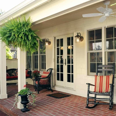 9.8" Metal/Glass Outdoor Lamp Black - LNC 11 9.8" Metal/Glass Outdoor Lamp Black - LNC - Image 9