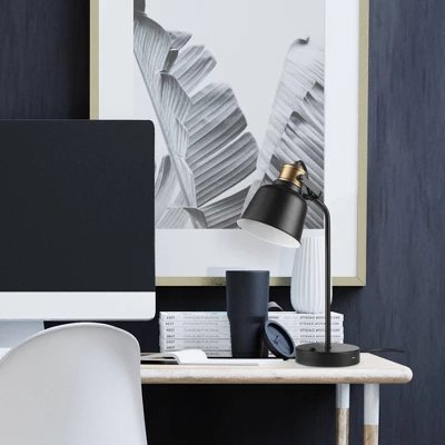 18" Dakota Table Lamp Matte Black - Globe Electric 3 18" Dakota Table Lamp Matte Black - Globe Electric