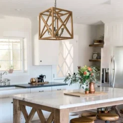 Metal/Wood Chandelier Natural Brown - Storied Home -Adesso Shop GUEST 8c16d1e1 ce79 4c06 8cc7 f4a1a9e0c927