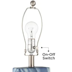 360 Lighting Connie Modern Table Lamps 25" High Set Of 2 Blue Faux Marble With USB Charging Port Table Top Dimmers White Shade For Bedroom Office Desk -Adesso Shop GUEST 8cb27fda b11e 408c 9fe7 b4091af2c21b