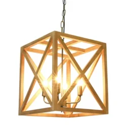 Metal/Wood Chandelier Natural Brown - Storied Home -Adesso Shop GUEST 8ce3c682 249c 49e1 8068 4b5b414b2205