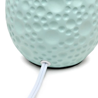 14.17" Traditional Ceramic Texture Thumbprint Tear Drop Table Desk Lamp With Tapered White Shade Blue - Creekwood Home 6 14.17" Traditional Ceramic Texture Thumbprint Tear Drop Table Desk Lamp With Tapered White Shade Blue - Creekwood Home - Image 4