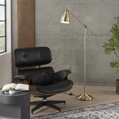 54" Metal Swing Arm Reading Floor Lamp - Nourison 4 54" Metal Swing Arm Reading Floor Lamp - Nourison - Image 2